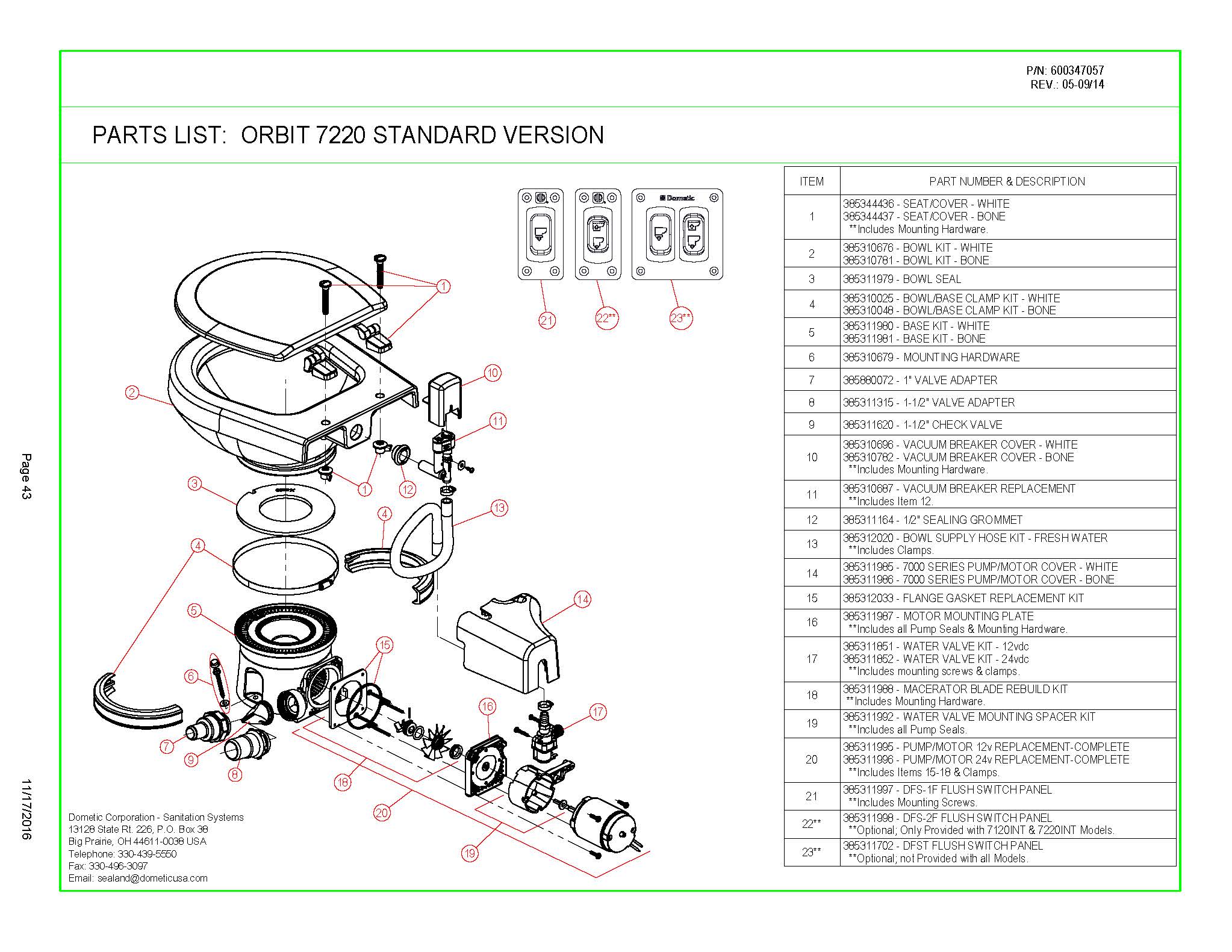 Dometic macerator toilet with broken beak. Rivieria 505 SUV yacht. 2021